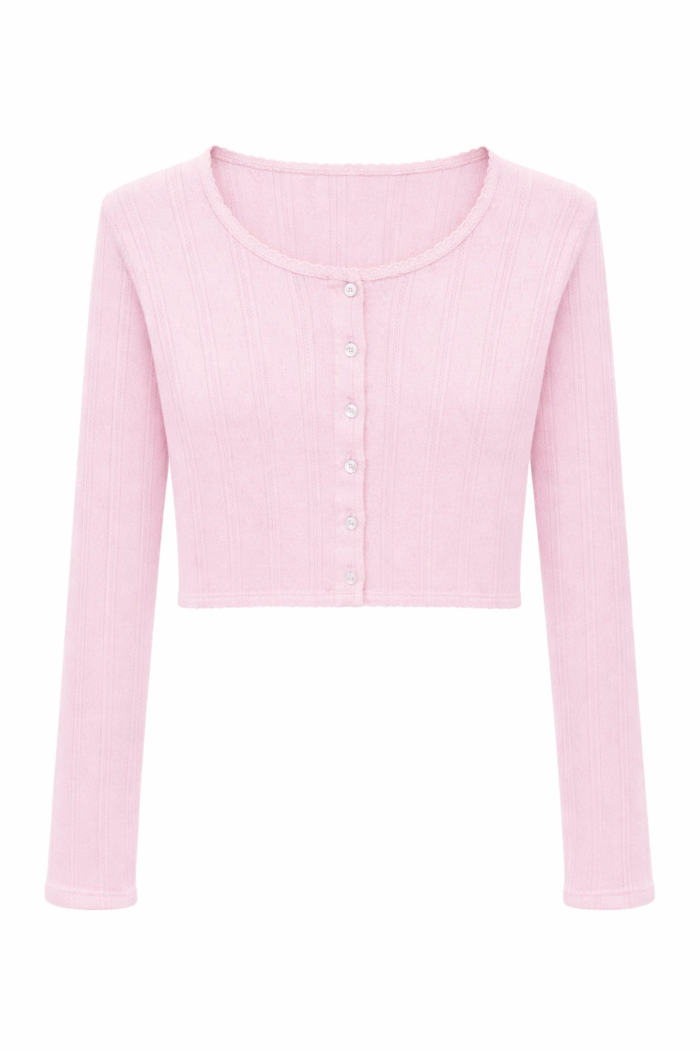 JUNIOR MARINA SOLID POINTELLE CARDIGAN