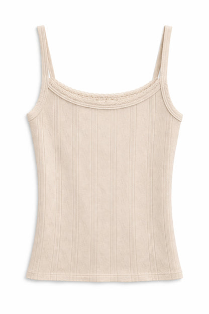 JUNIOR MARINA SOLID POINTELLE TANK TOP