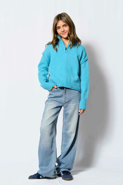 TWEEN MARISSA QUARTER ZIP SWEATER - FINAL SALE