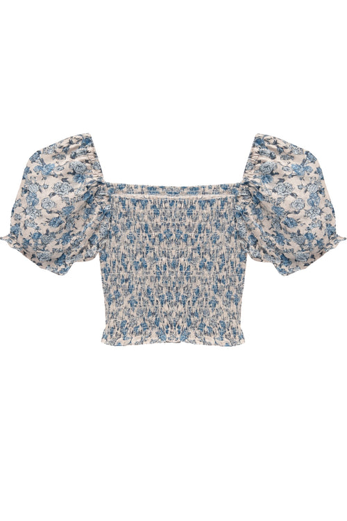 TWEEN MARLEE PRINTED FANCY PUFF SLEEVE TOP - FINAL SALE