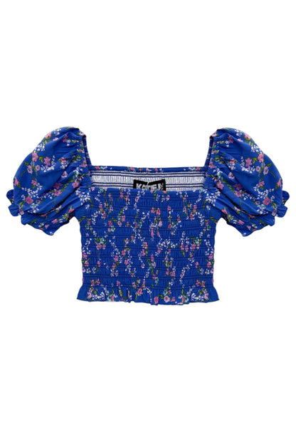 JUNIOR MARLEE PUFF SLEEVE PRINT TOP - FINAL SALE