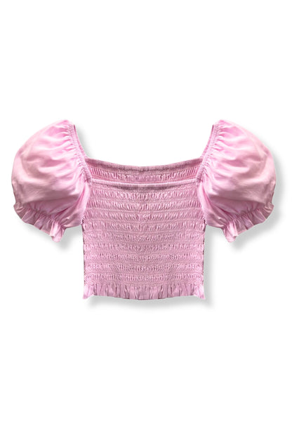 TWEEN MARLEE SOLID PUFF SLEEVE TOP - FINAL SALE