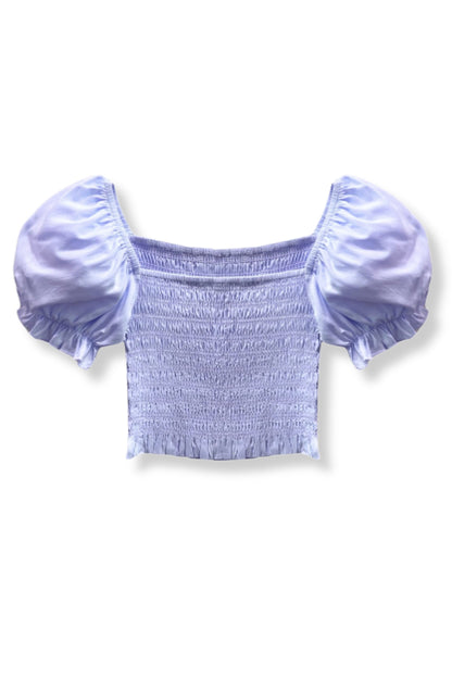 JUNIOR MARLEE PUFF SLEEVE SOLID TOP