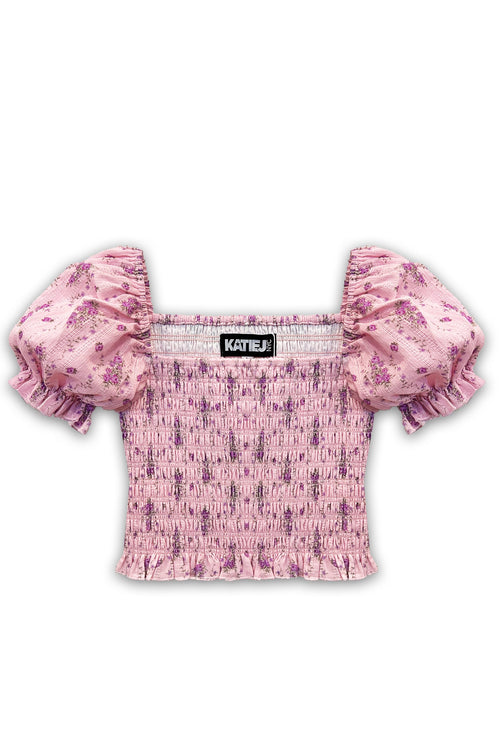 JUNIOR MARLEE PUFF SLEEVE PRINT TOP - FINAL SALE