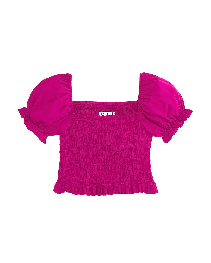 JUNIOR MARLEE PUFF SLEEVE SOLID TOP - FINAL SALE