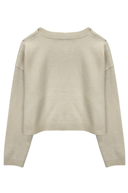 TWEEN MARLENA CROPPED CREWNECK SWEATER