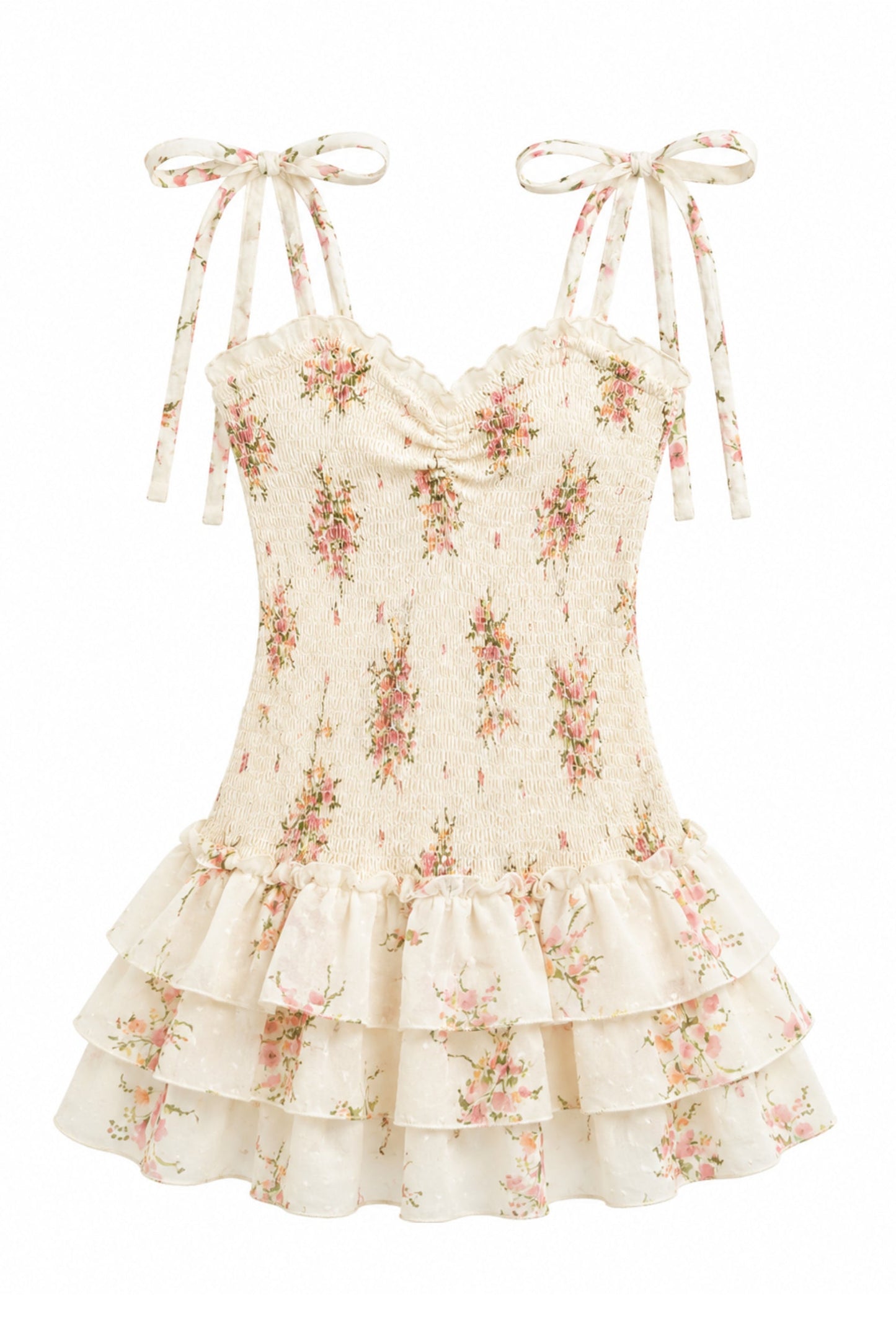 TWEEN MERI PRINTED SMOCKED BODY DRESS