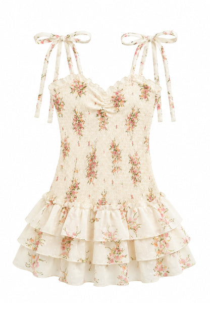 TWEEN MERI PRINTED SMOCKED BODY DRESS