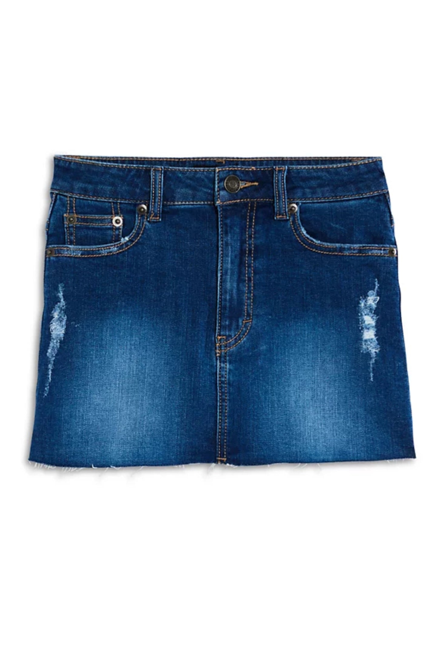 JUNIOR MIAMI DISTRESSED DENIM SKIRT