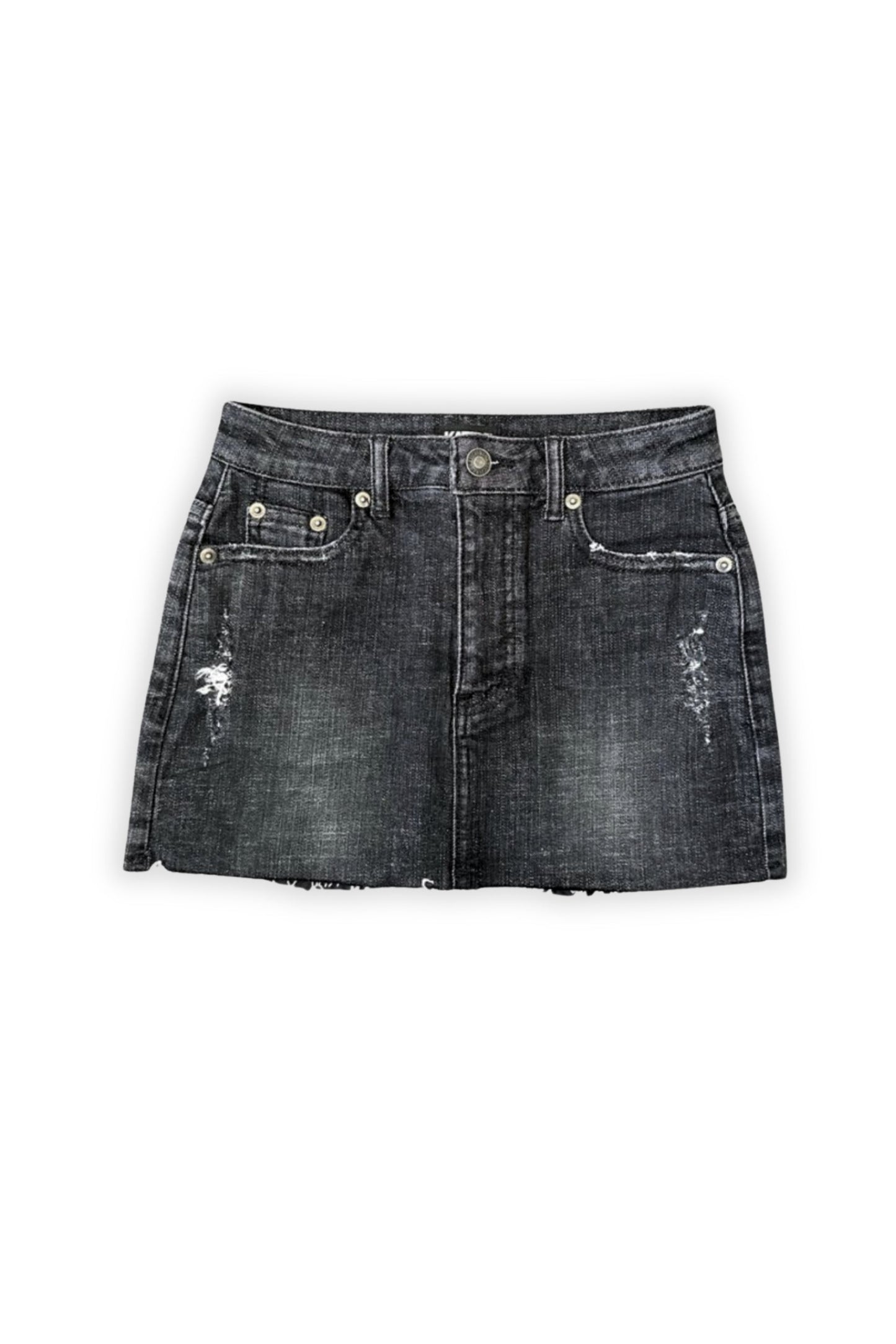 JUNIOR MIAMI DISTRESSED DENIM SKIRT