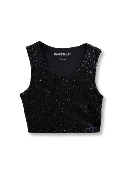 TWEEN MILEY FULL SEQUIN CROP TANK - FINAL SALE