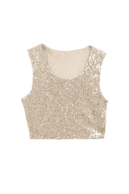 JUNIOR MILEY FULL SEQUIN CROP TANK - FINAL SALE