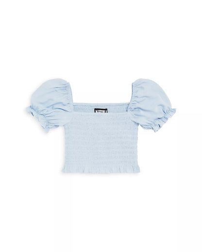 JUNIOR MARLEE PUFF SLEEVE SOLID TOP