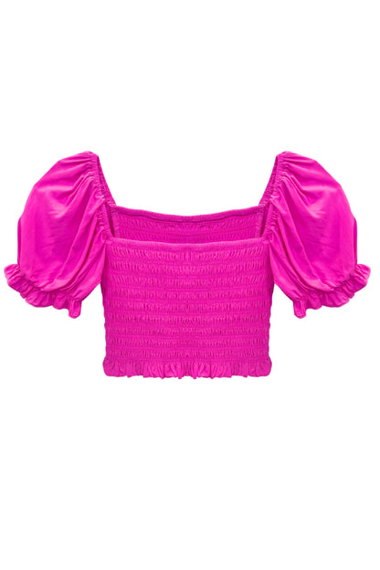 TWEEN MARLEE SOLID PUFF SLEEVE TOP - FINAL SALE