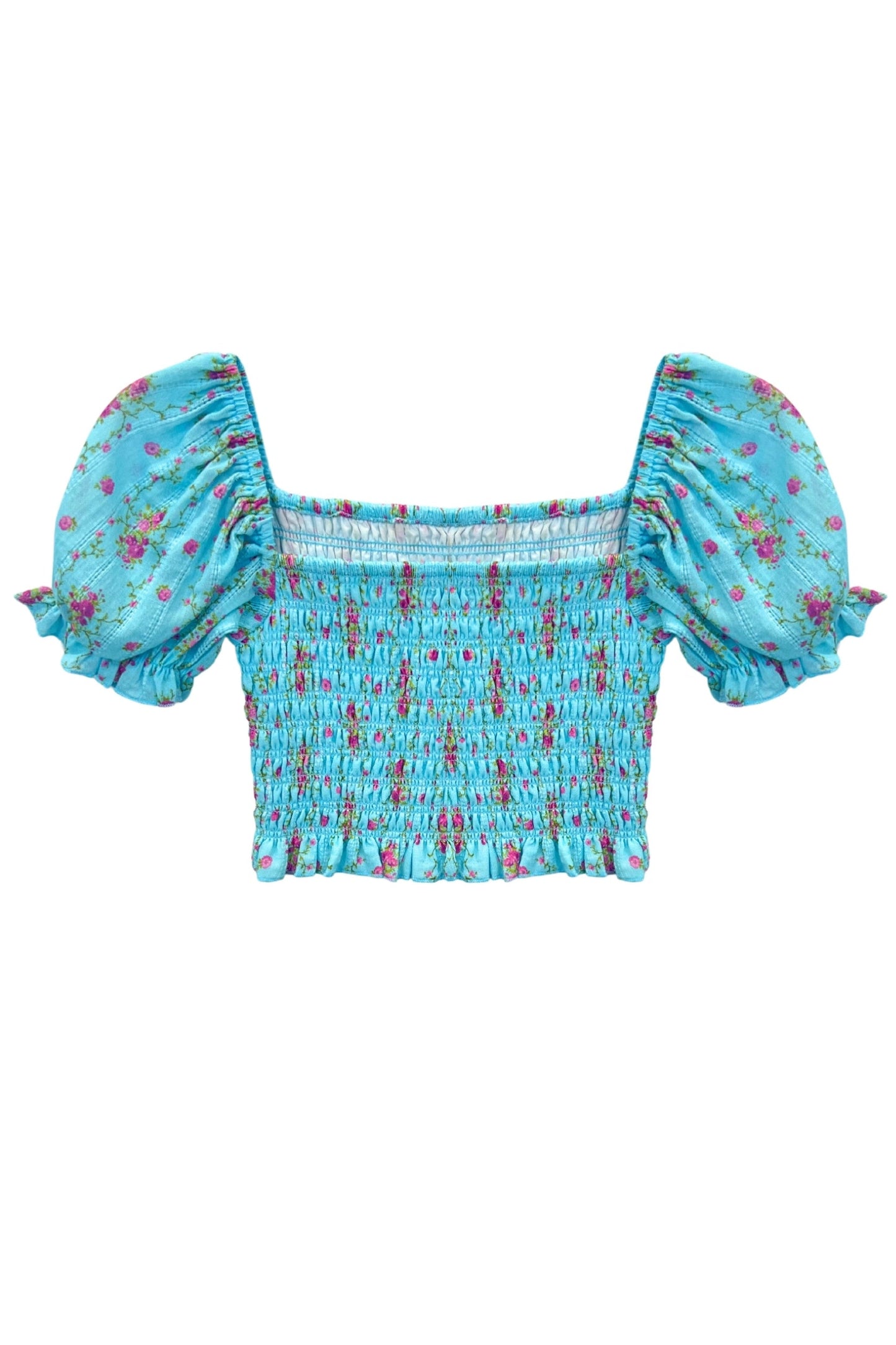 JUNIOR MARLEE PUFF SLEEVE PRINT TOP - FINAL SALE