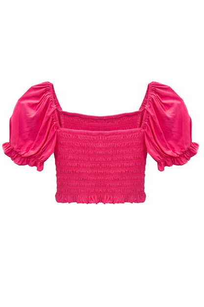 TWEEN MARLEE SOLID PUFF SLEEVE TOP - FINAL SALE