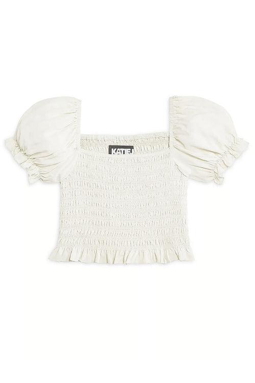 JUNIOR MARLEE PUFF SLEEVE SOLID TOP