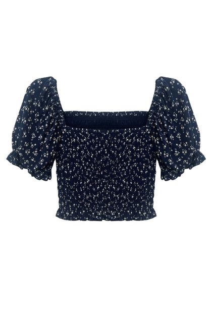 JUNIOR MARLEE PUFF SLEEVE PRINT TOP - FINAL SALE