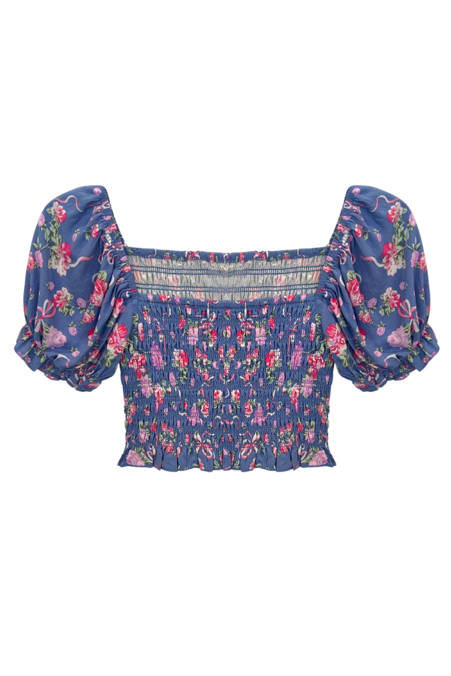 JUNIOR MARLEE PUFF SLEEVE PRINT TOP - FINAL SALE
