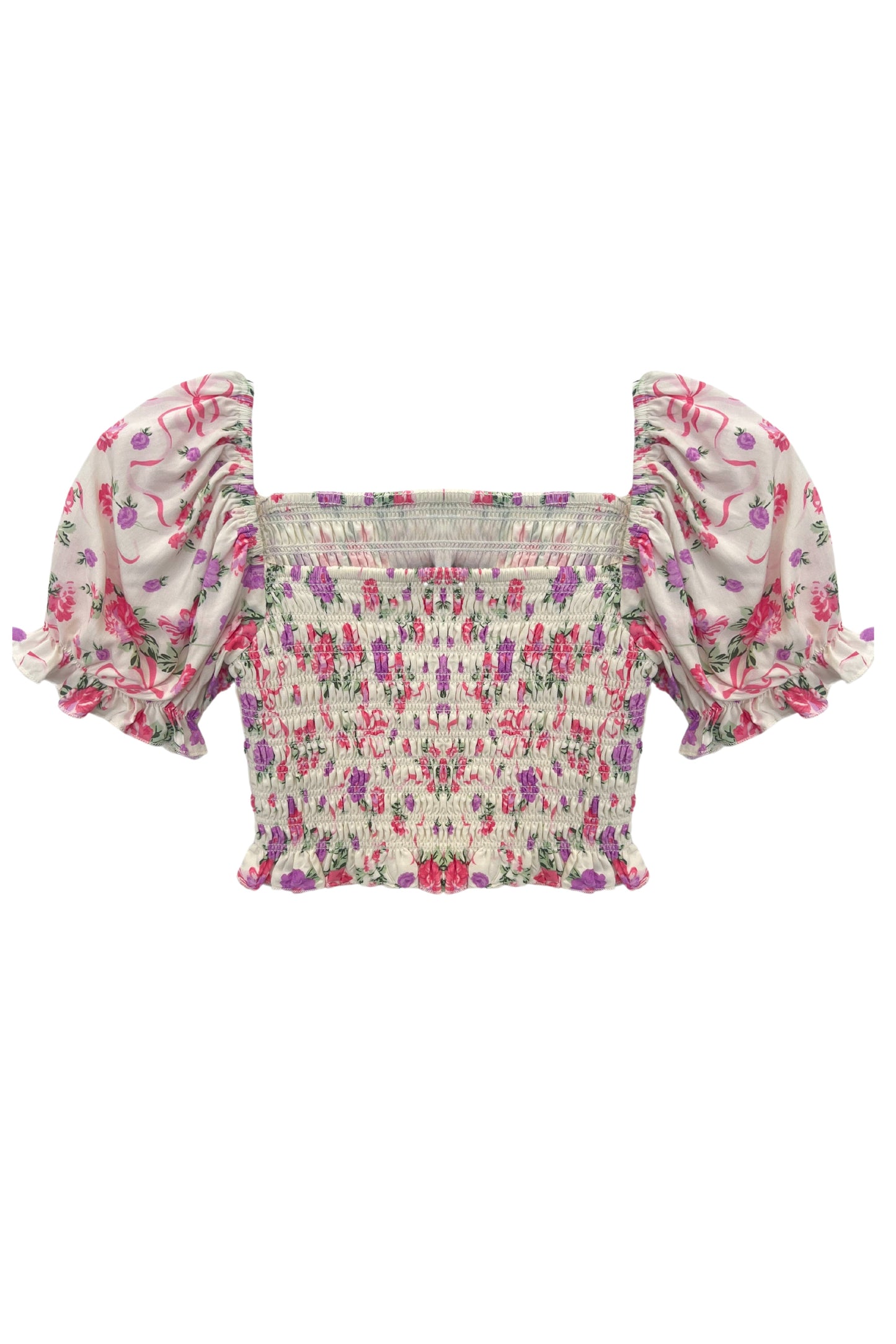 JUNIOR MARLEE PUFF SLEEVE PRINT TOP - FINAL SALE