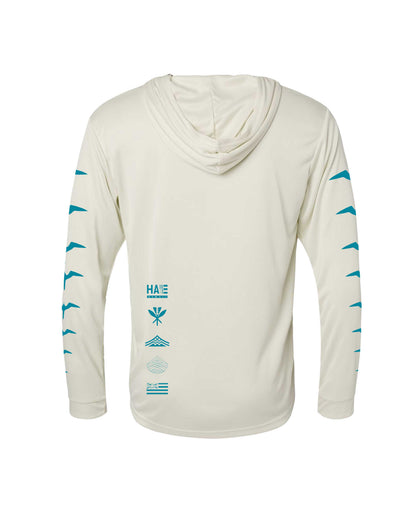 Mauka to Makai Hooded Long Sleeve Drifit Teal on Sand