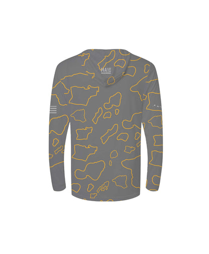 Namoku Youth Hooded Longsleeve Drifit Gray Golden Rod
