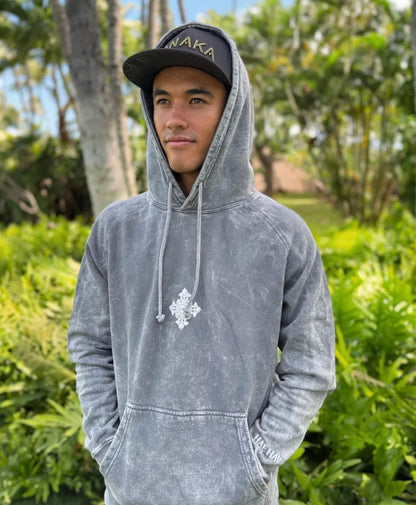 Kuiki Puff Hooded Sweater Gray Garment Dyed