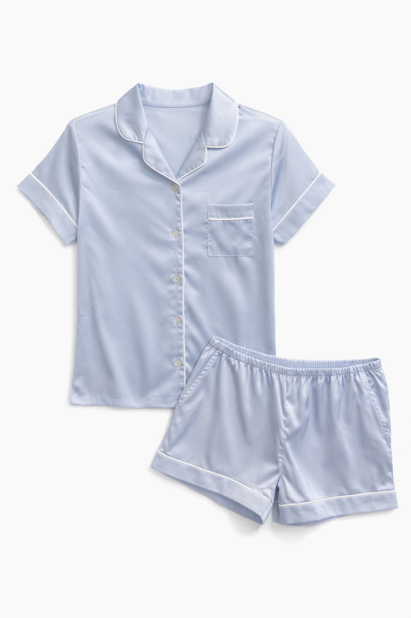 JUNIOR OLIVIA SOLID SATIN SHORTS LOUGE SET