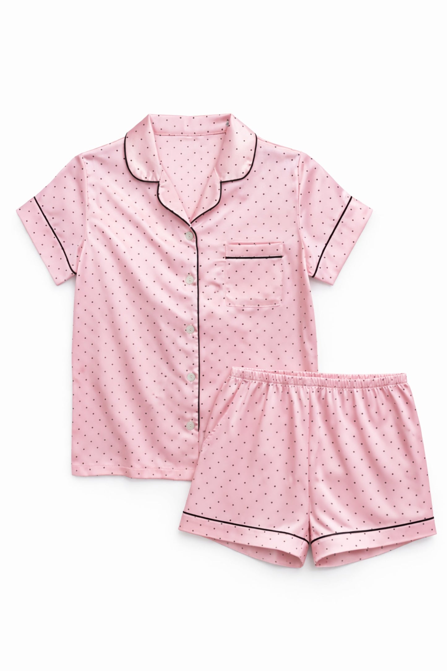 JUNIOR OLIVIA PRINTED SATIN SHORTS LOUNGE SET