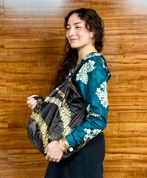 Origami Reusable Zipper Tote Kahelelani