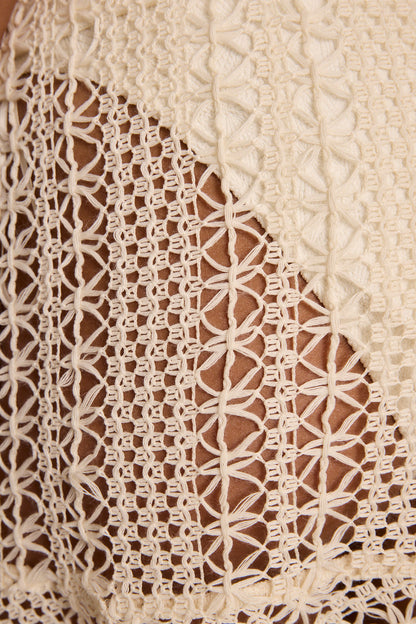 Prairie Wind Natural Crochet Mini Skirt
