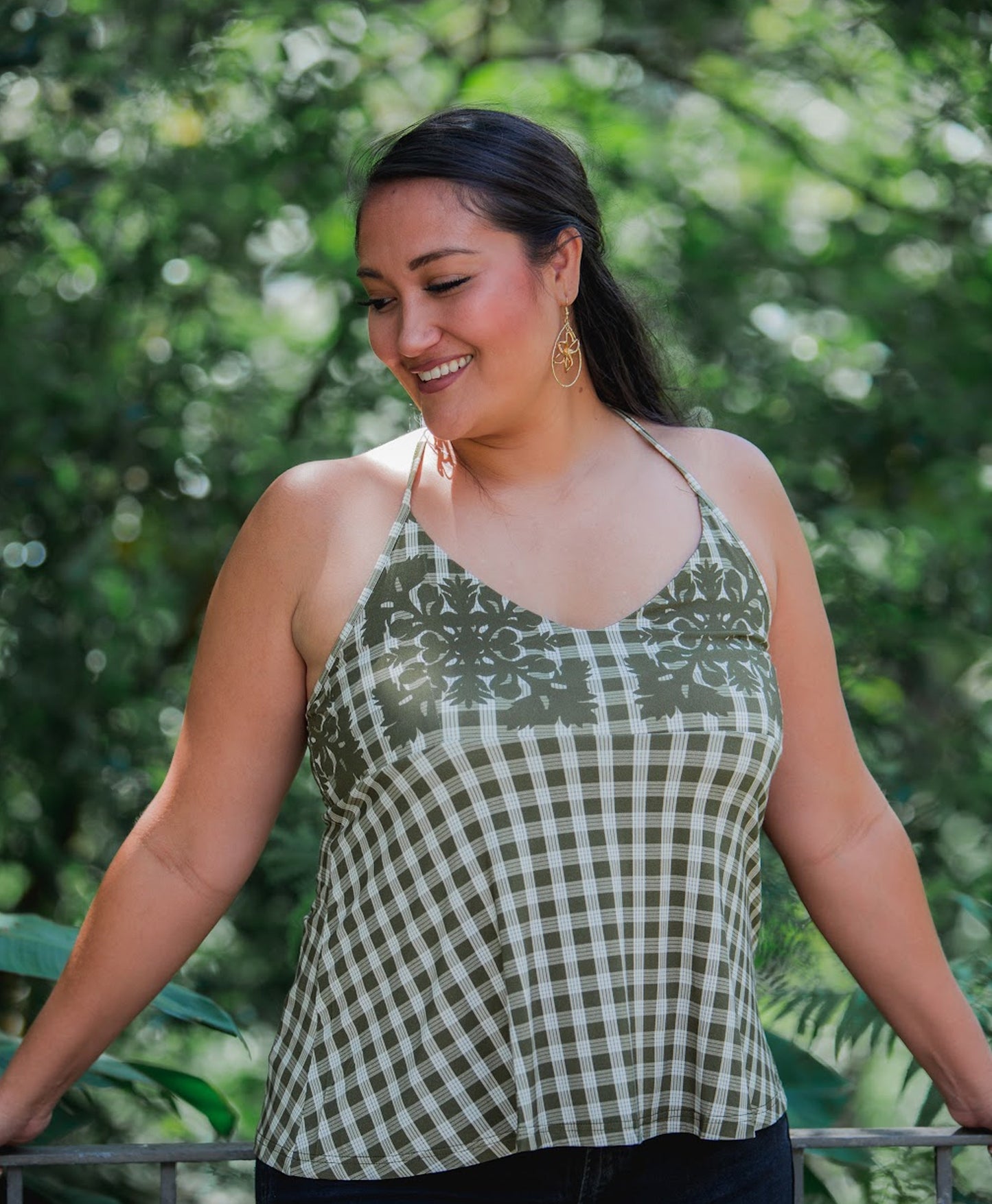 Palaka Kuiki Hoku Halter Top Olive