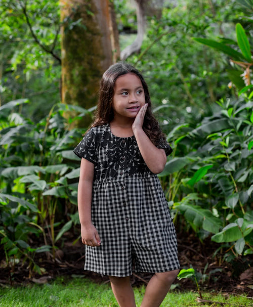 Palaka Kuiki Keiki Makana Romper Black