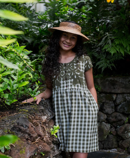 Palaka Kuiki Keiki Makana Romper Olive