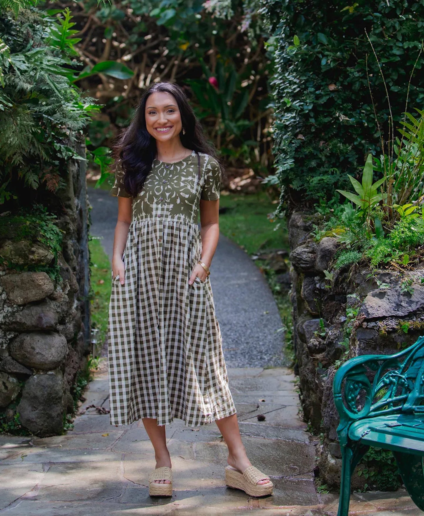 Palaka Kuiki Aulani Midi Dress Olive