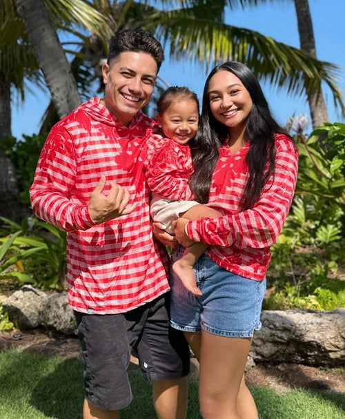 Palaka Kuiki Youth Hooded Longsleve Drifit Red