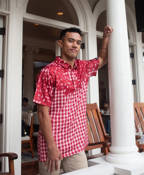 Palaka Kuiki Kane Pullover Lehua Red