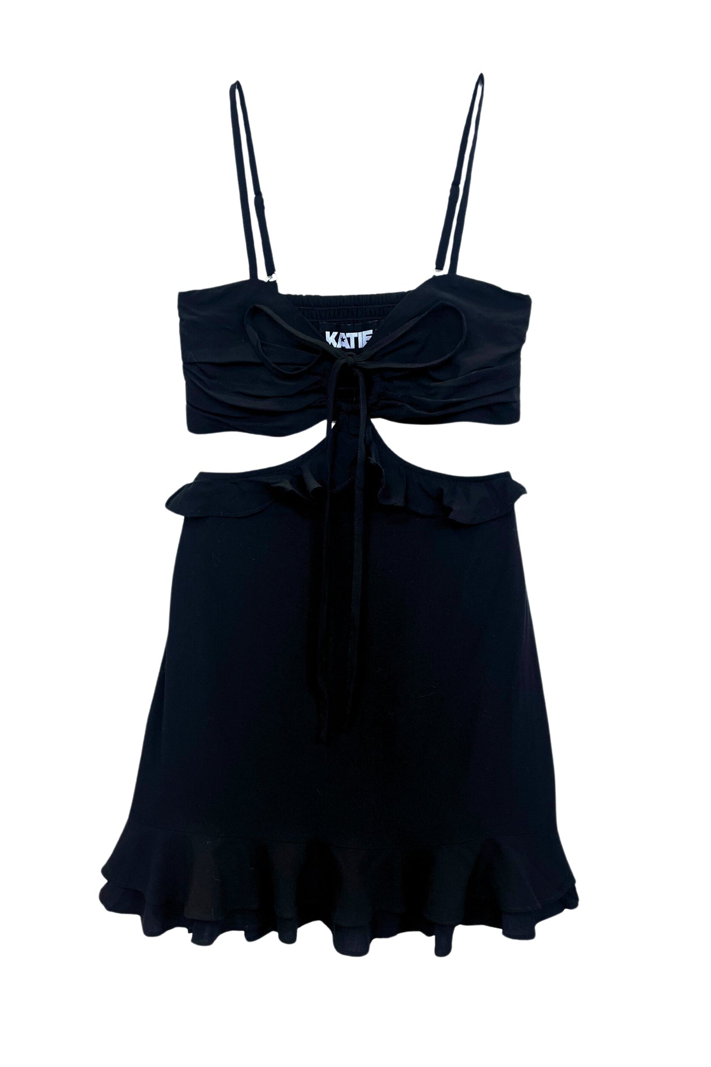 JUNIOR ZARA CUTOUT SOLID DRESS - FINAL SALE