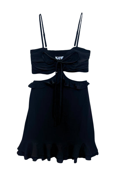 JUNIOR ZARA CUTOUT SOLID DRESS - FINAL SALE