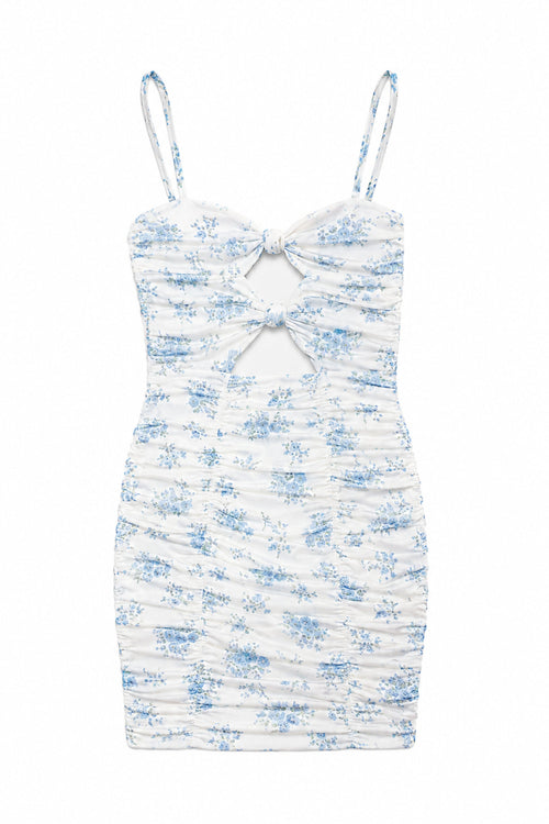 JUNIOR RITA MESH PRINTED MINI DRESS