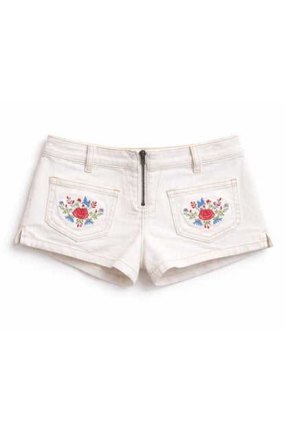 TWEEN SANTA FE DENIM EMBROIDERED SHORT