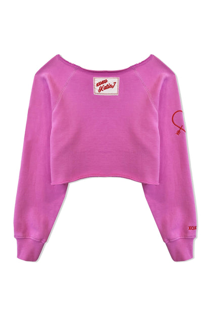 JUNIOR SHANE OFF SHOULDER CROP SWEATSHIRT - FINAL SALE