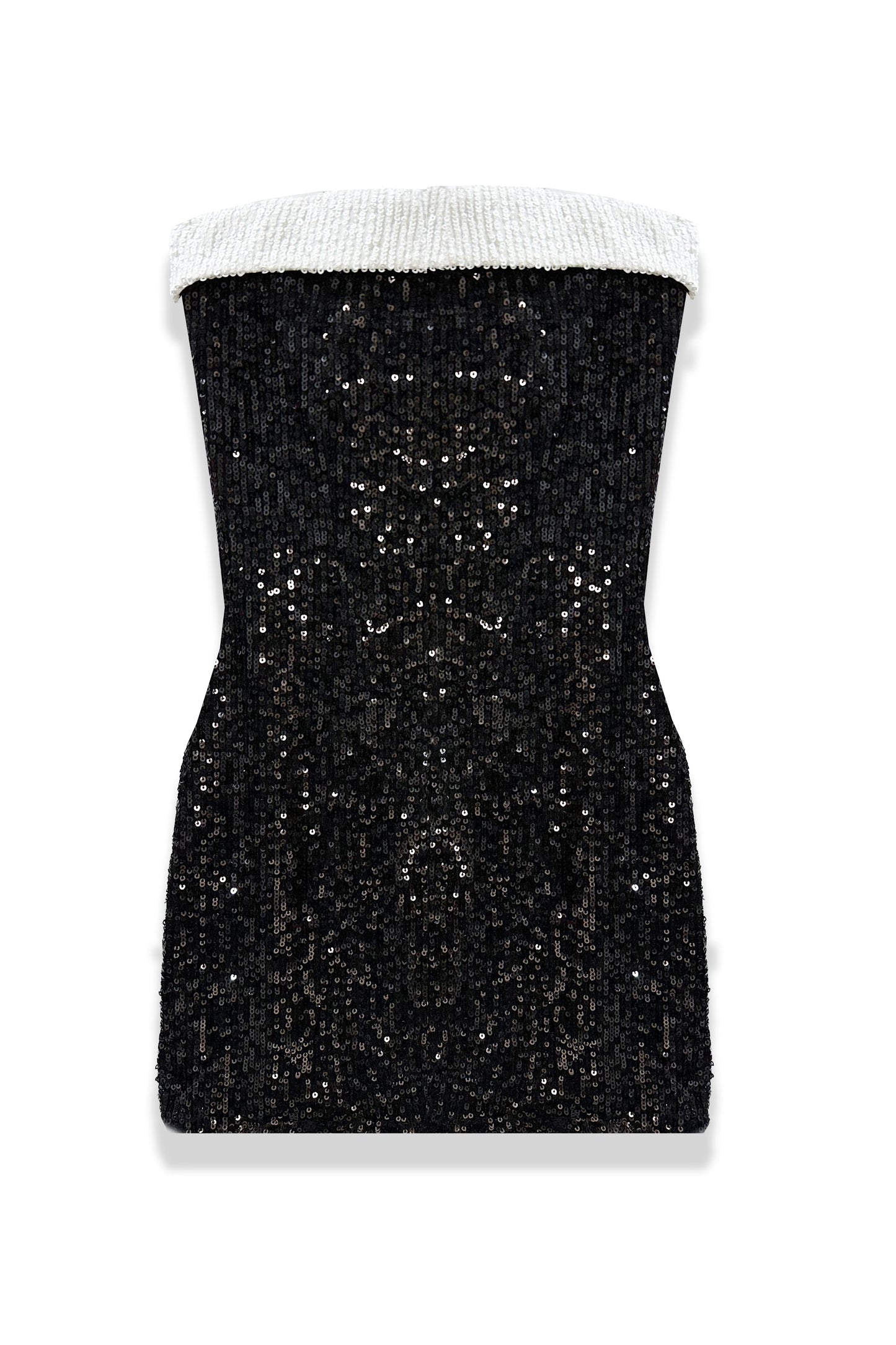 JUNIOR STAR FULL SEQUIN DRESS W/ CONTRAST BAND
