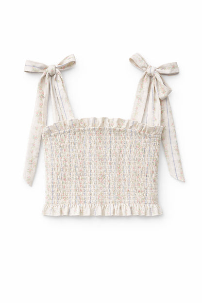 TWEEN SUNNY PRINTED TIE TOP