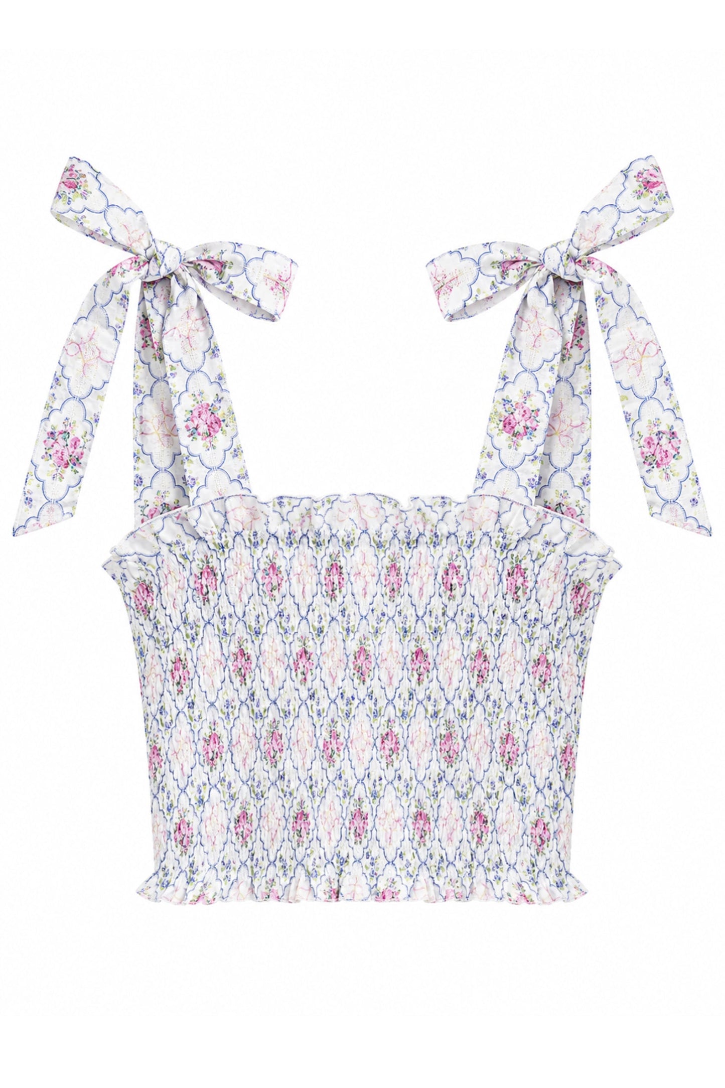 TWEEN SUNNY PRINTED TIE TOP