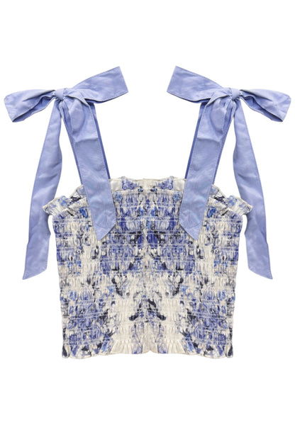 TWEEN SUNNY PRINTED TIE TOP