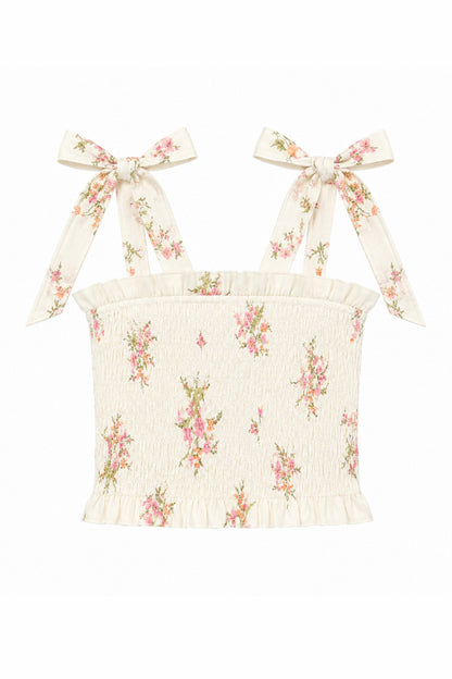 TWEEN SUNNY PRINTED TIE TOP