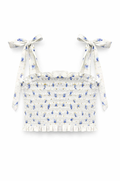 TWEEN SUNNY PRINTED TIE TOP