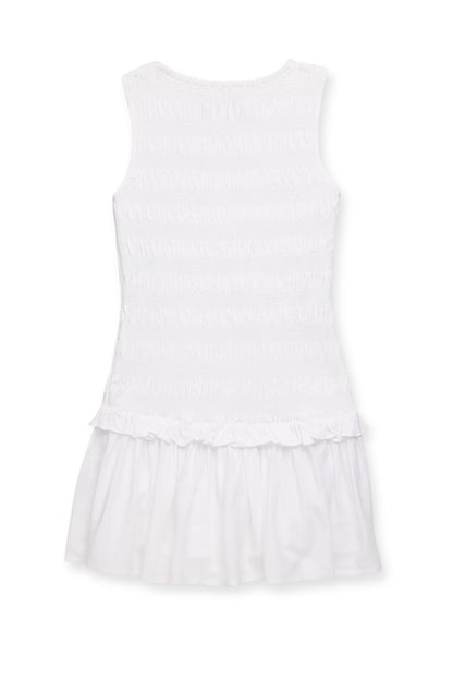 JUNIOR TARA SMOCKED RUFFLE TANK DRESS