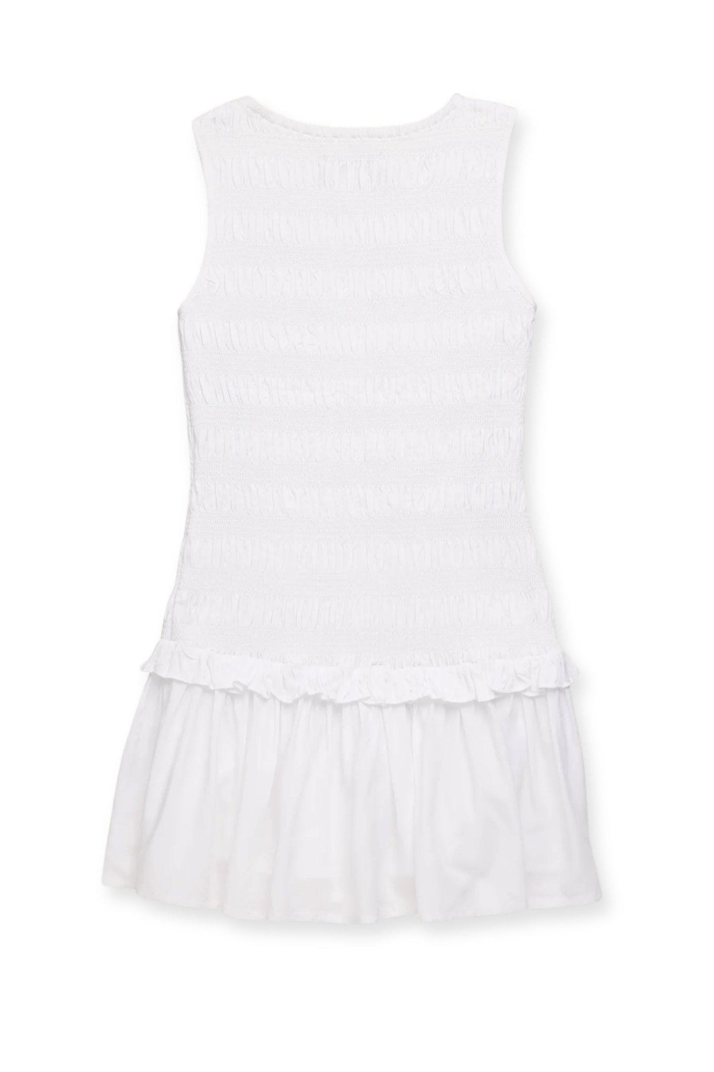 TWEEN TARA SMOCKED RUFFLE TANK DRESS